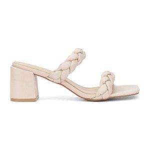 Torgeis Beige Braided Plumeria Heels - Size 7